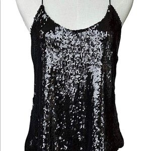 Shiny Sequin Spaghetti Strap Camisole Tank